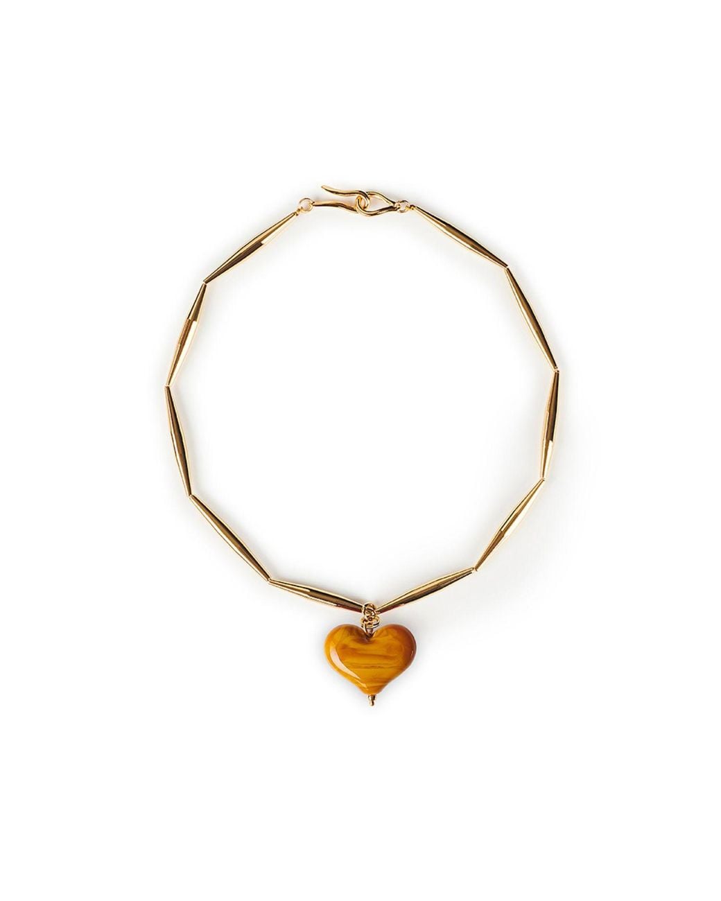 Tohum Design Metallic Cuore Necklace – Mustard