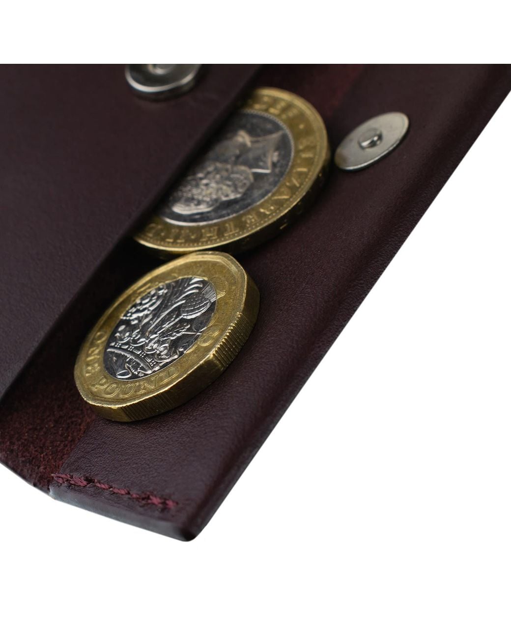 godi. Brown Compact Leather Coin And Card Holder for men