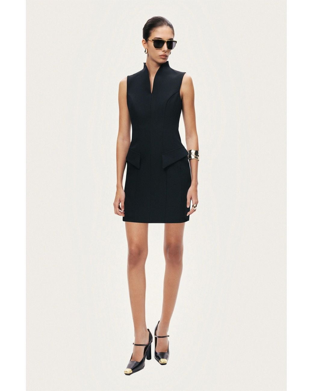 Nocturne Black Tailored Mini Dress
