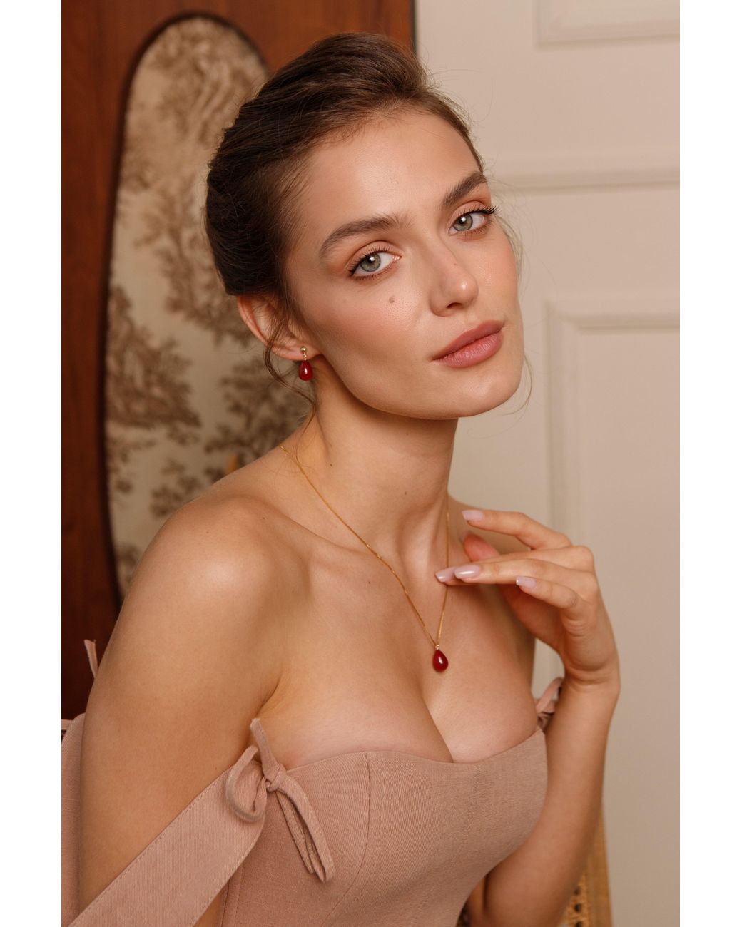 Katy Faye Red July Ruby Earrings