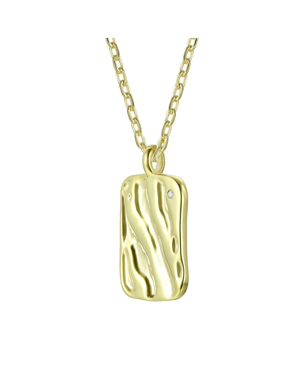 Genevive Jewelry Metallic Rachel Glauber Stunning Plated Square Pendant Necklace