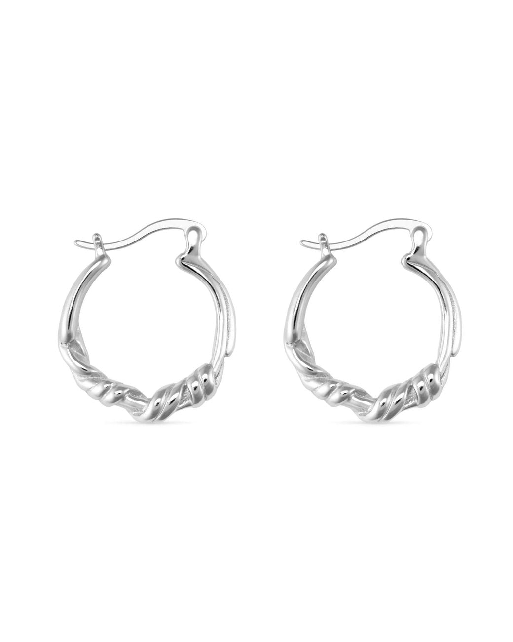Elk & Bloom Metallic Chunky Sterling Twisted Hoop Earrings