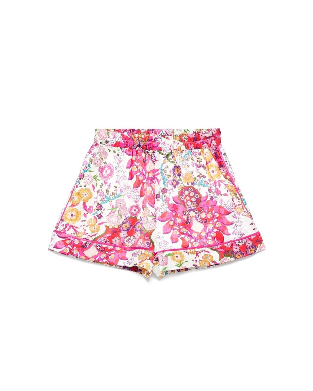 Nissa Pink Printed Viscose Shorts