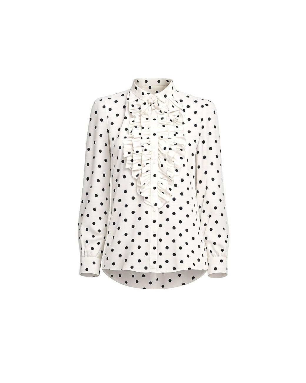 Tantra Spain Sl White Polka Dot Blouse With Ruffles On The Chest