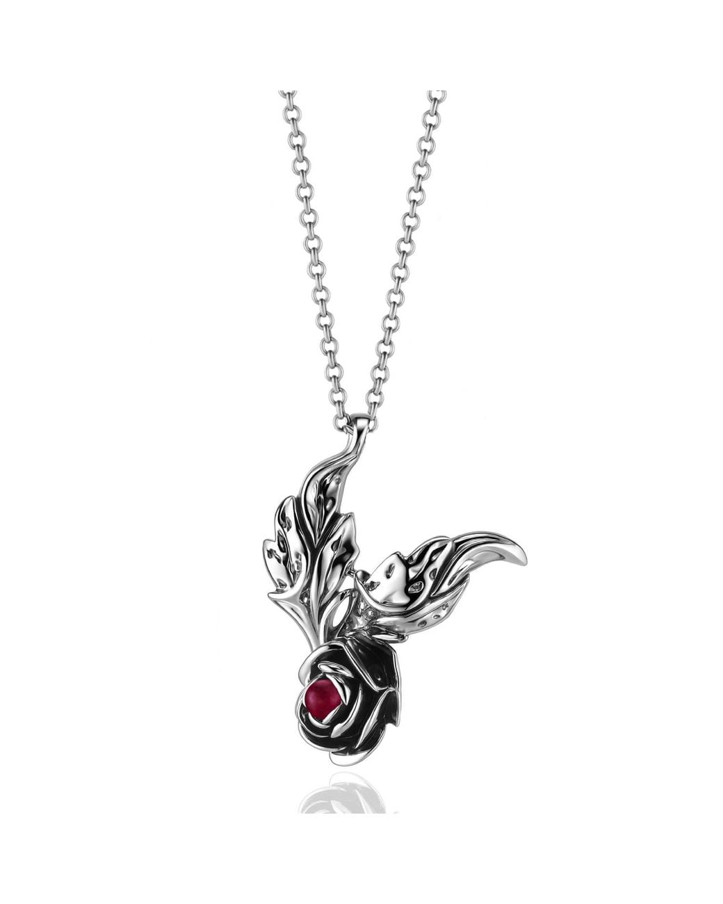 Unaloe Metallic Natural Ruby Pendant Necklace