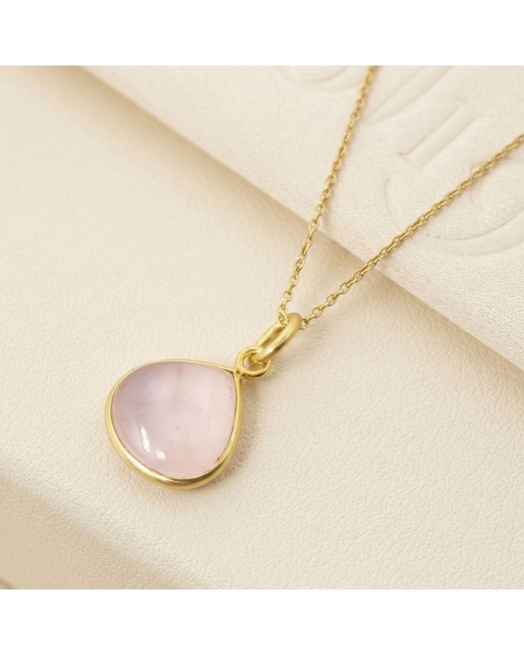 Sophelia Metallic Vermeil Plated Rose Quartz October Birthstone Pendant Necklace