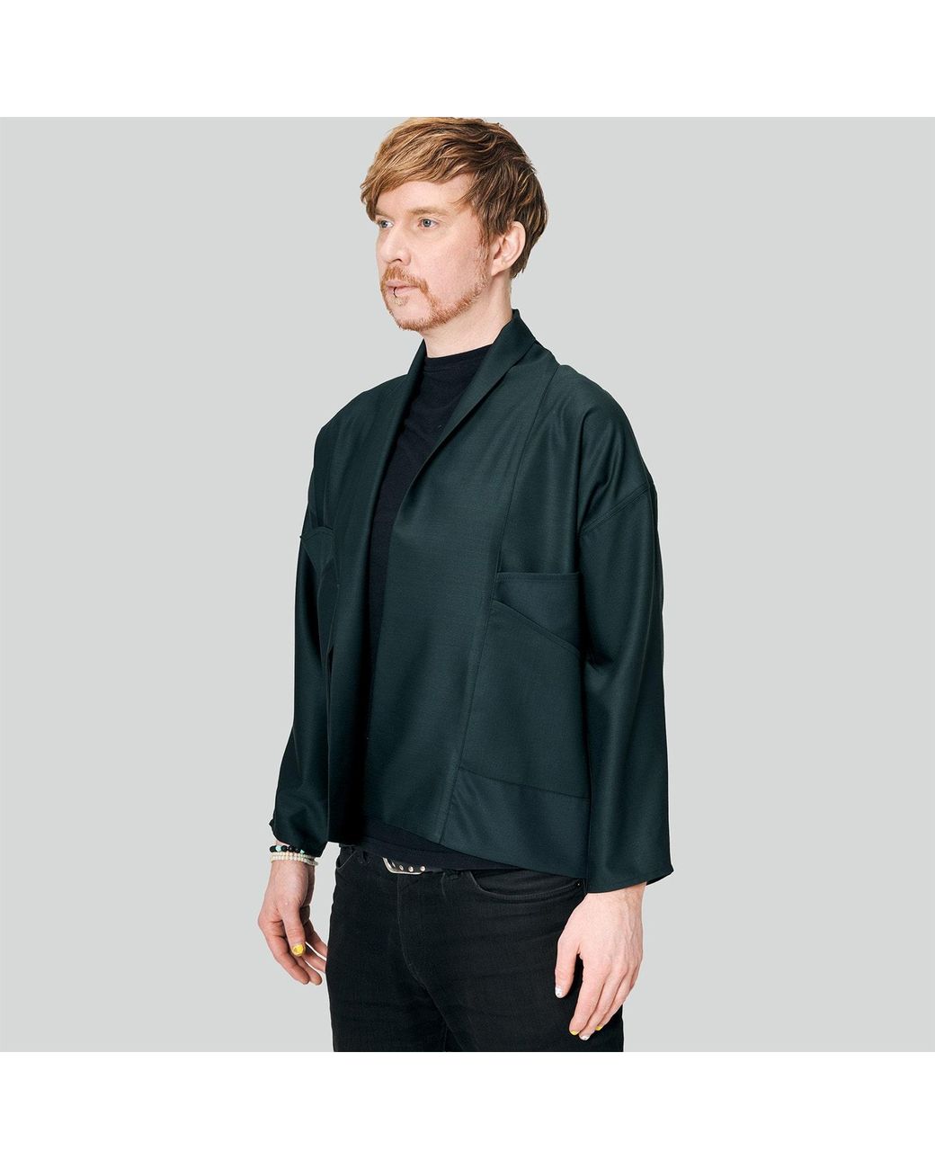MOE Green Pine Wool Vest Jacket
