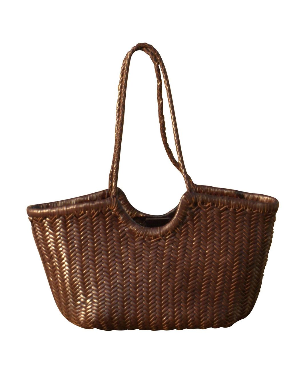 Rimini Brown Woven Leather Handbag