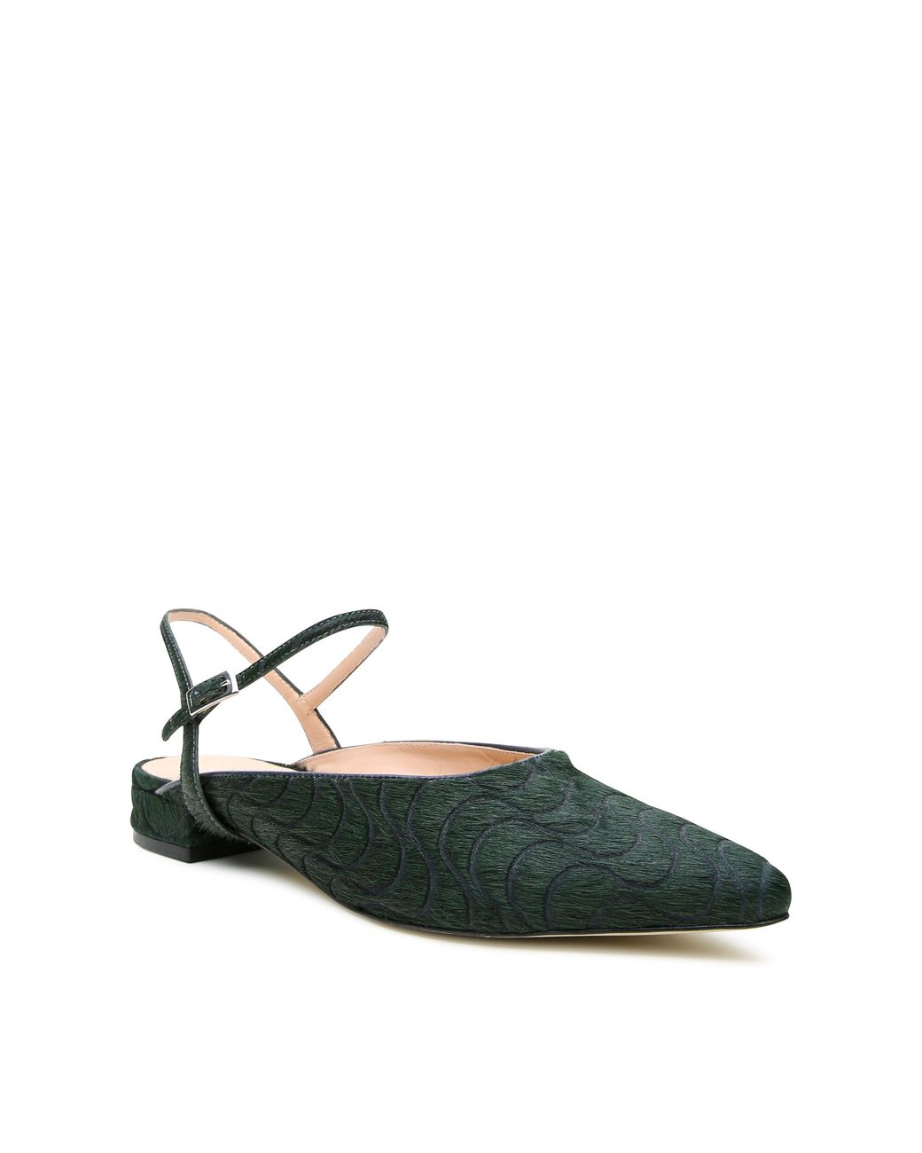 Alterre Green Laser Engraved Calf Hair Slides