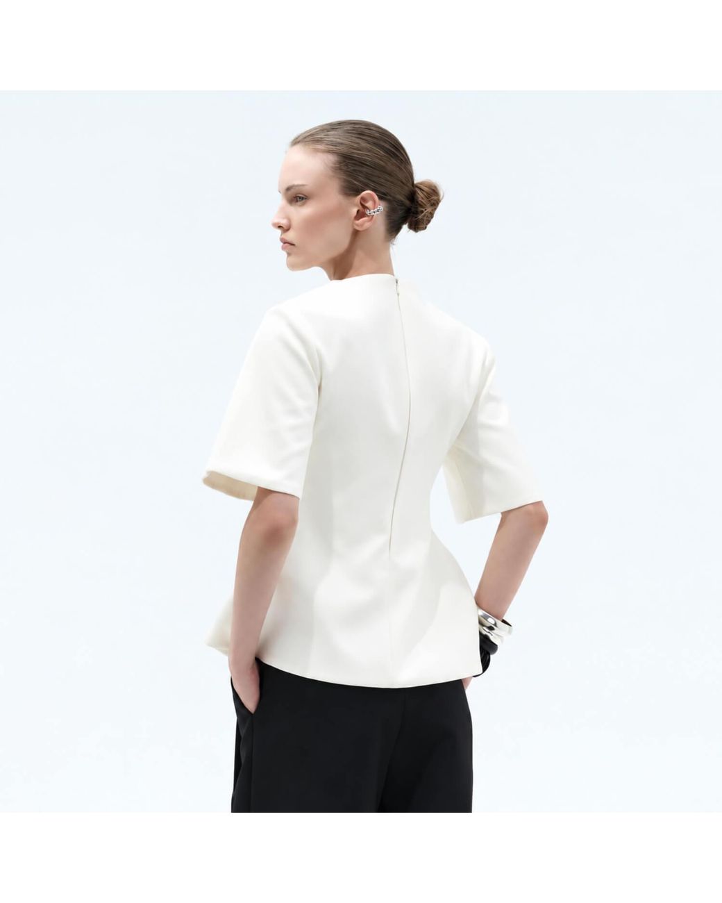 Elamins White Structured Hourglass Top
