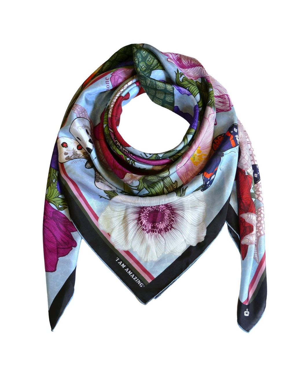 Kueen Blue Silk Scarf
