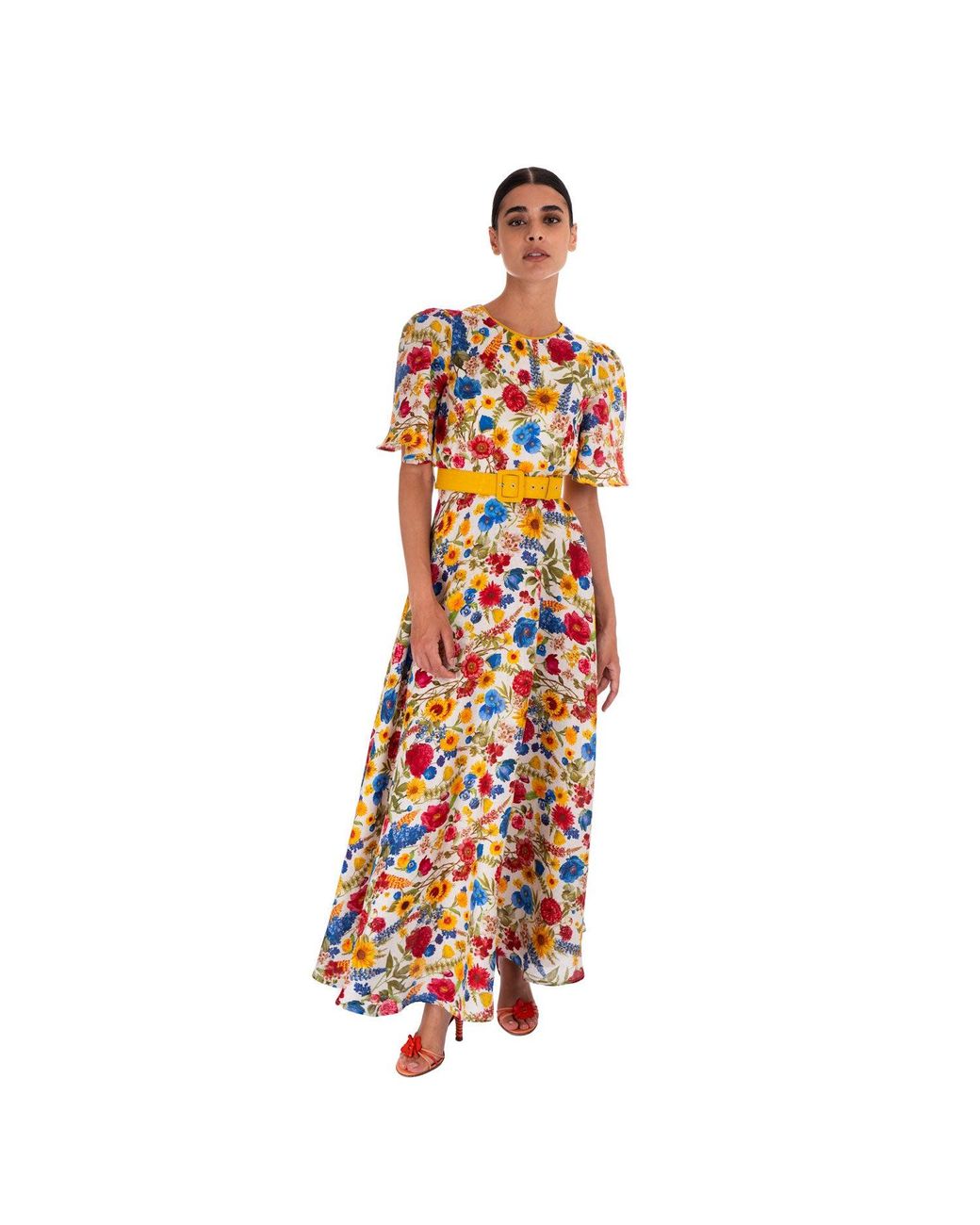 Sofia Tsereteli Orange Blossom Garden Linen Dress