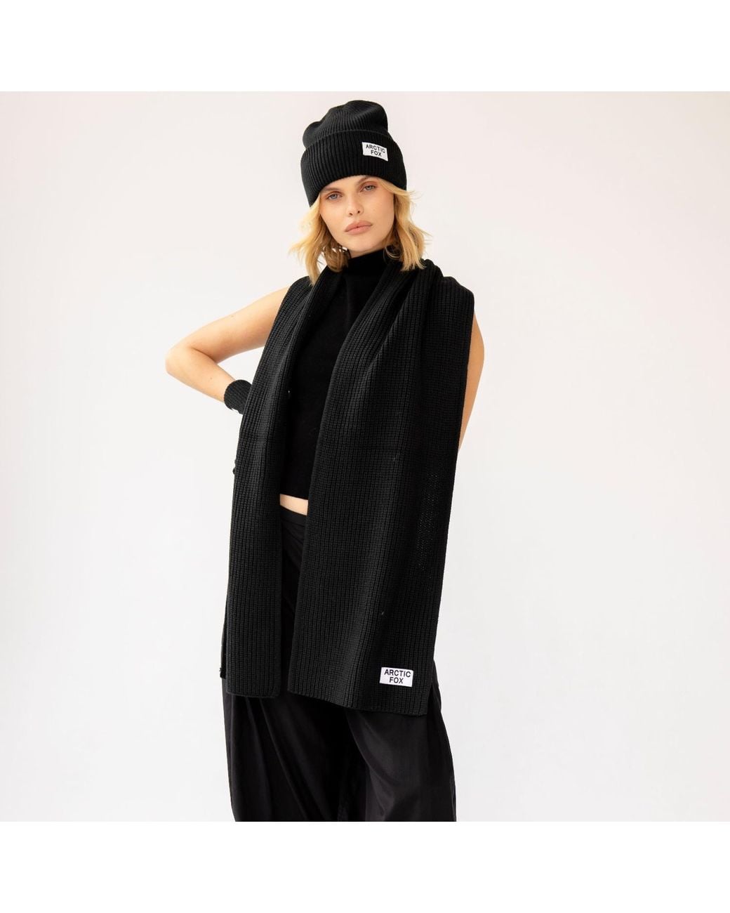 Arctic Fox & Co. Black Recycled Bottle Scarf