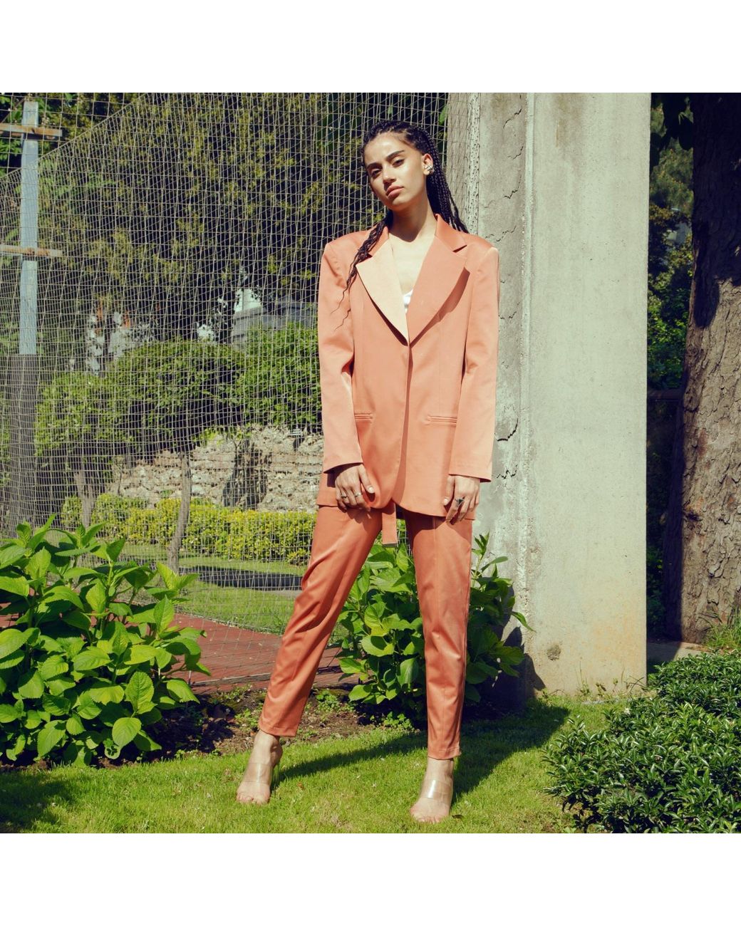 Mirimalist Metallic Janset Copper Blazer