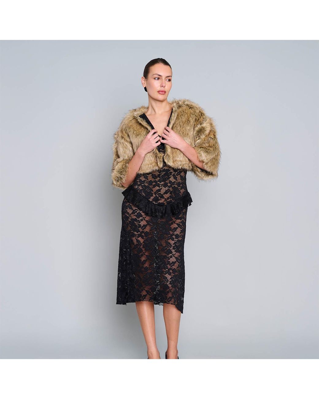 Love and Nostalgia Natural Little Fur Coat