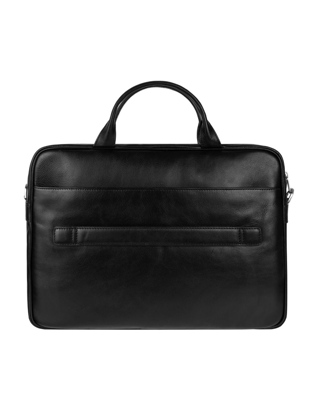 Time Resistance Black Leather Briefcase Laptop Bag for men