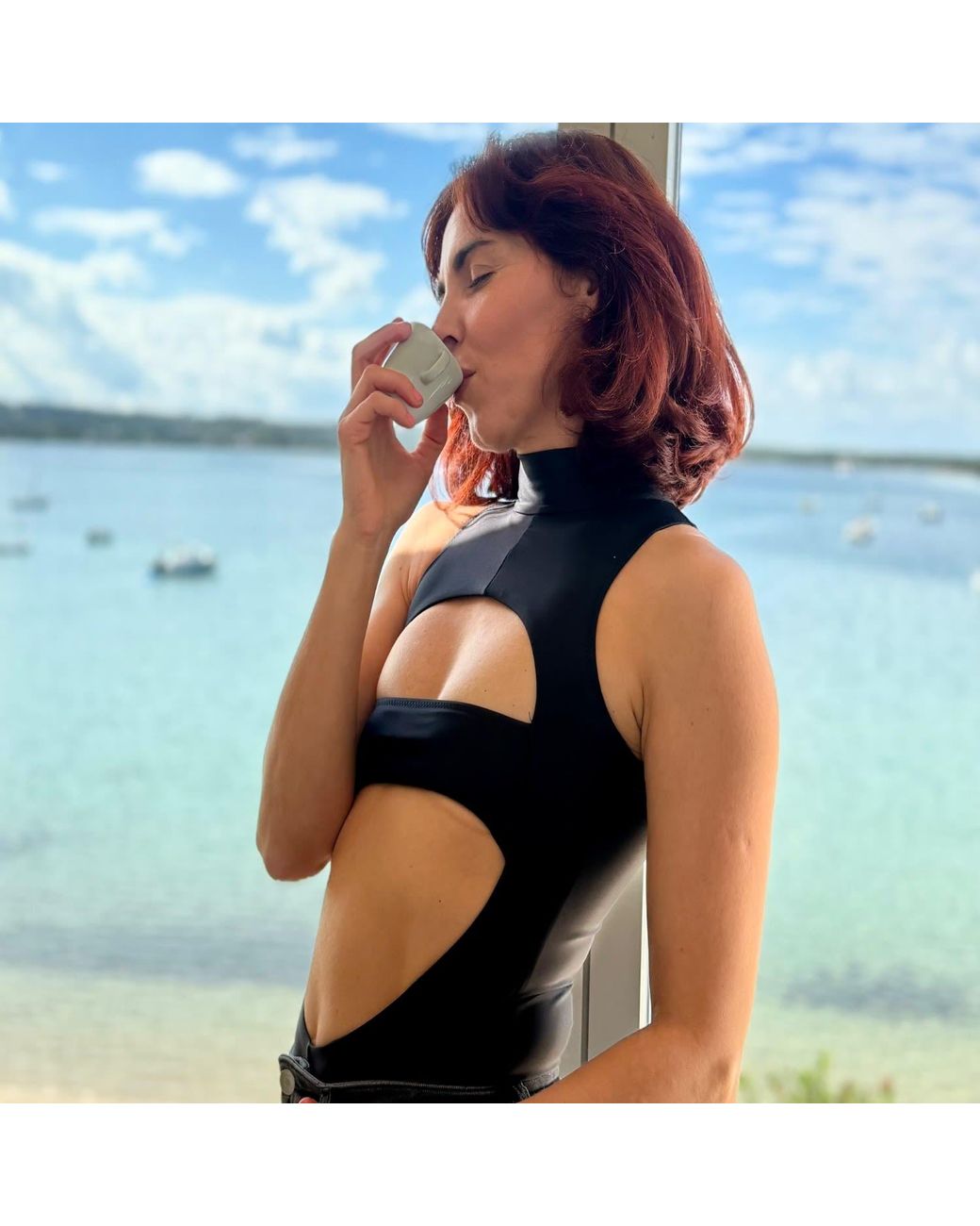 Misari Black Pure Cut-Out Swimsuit