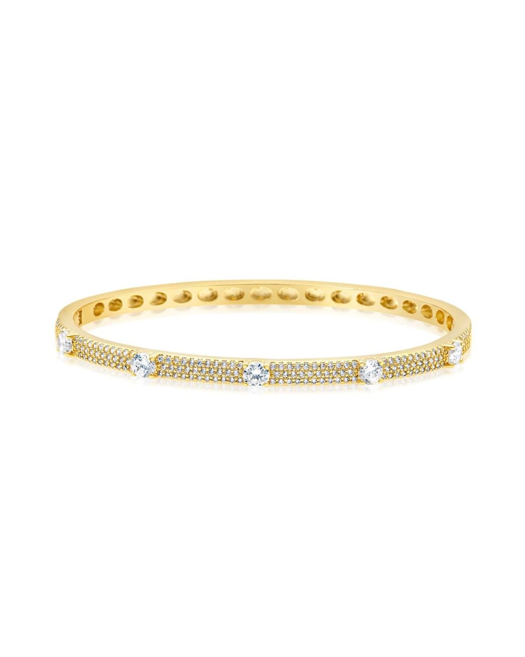SHYMI Metallic Slim Pave Round Stone Bangle