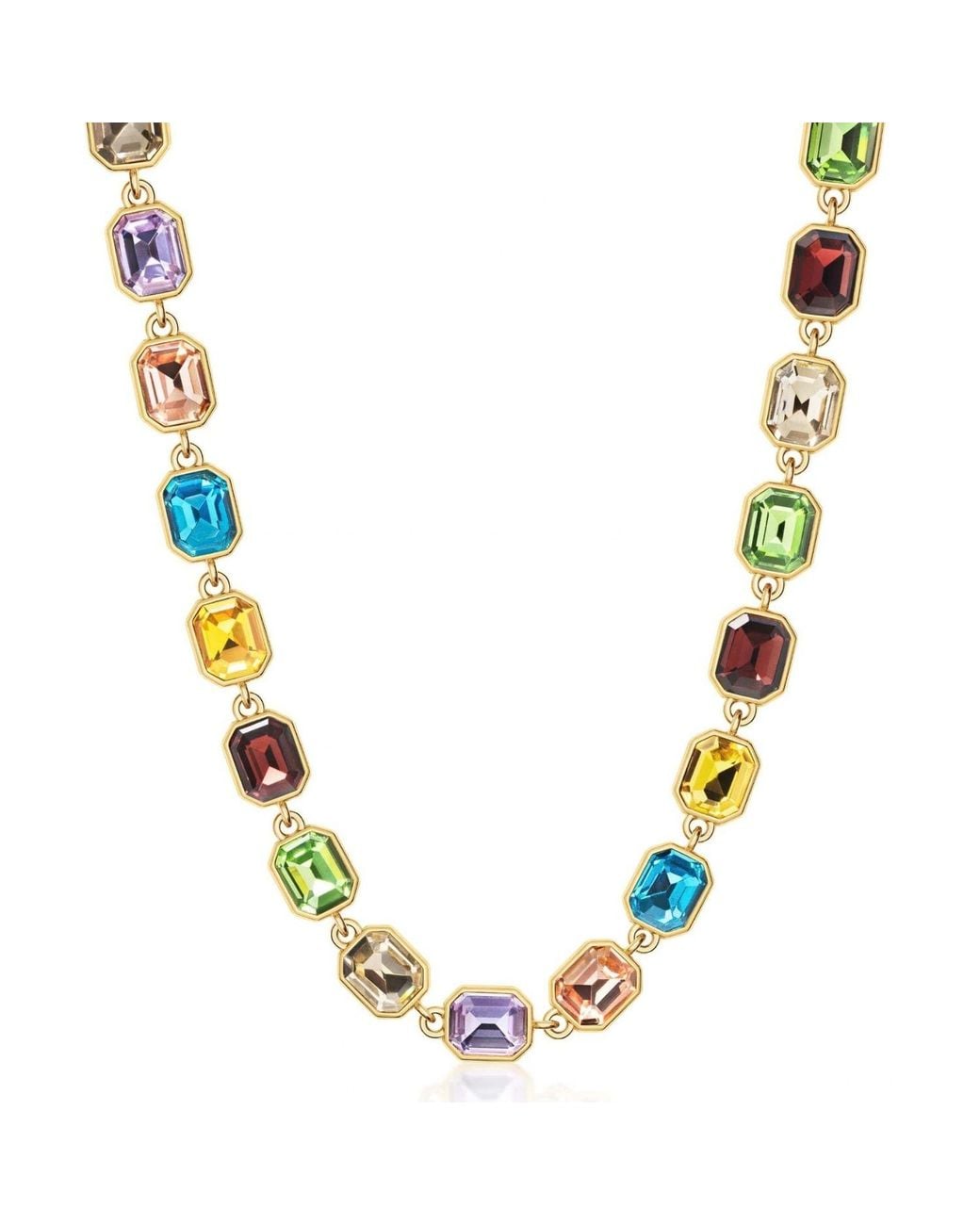 Nialaya Metallic Emerald-Cut Crystal Choker