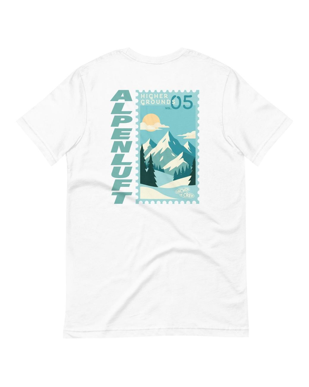 Anchor and Crew Blue Higher Grounds Postmark Organic Cotton T-Shirt