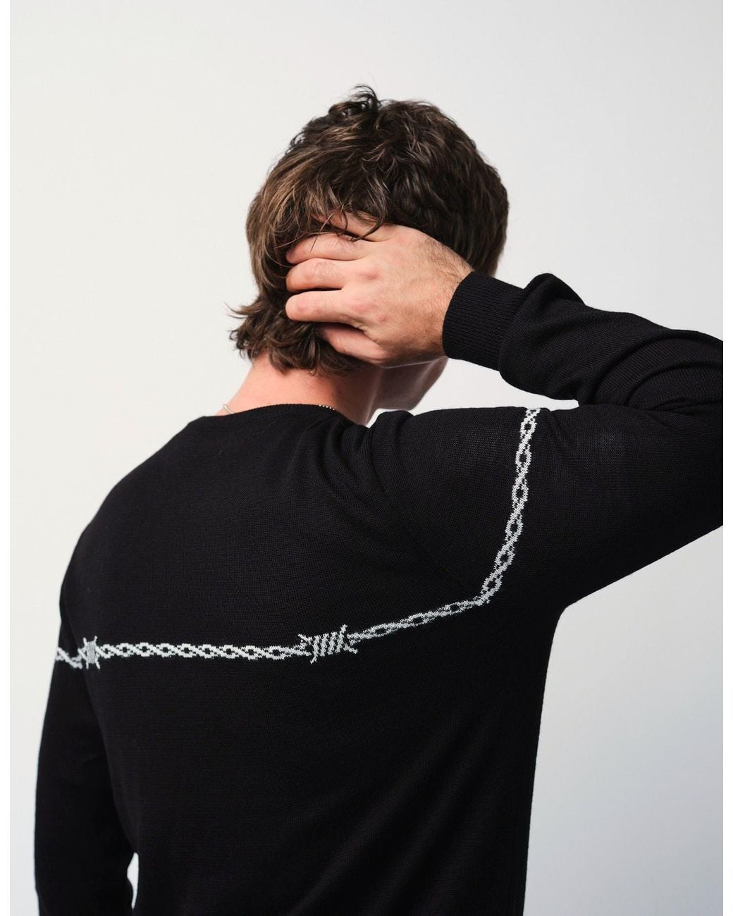 Gresham Blake Black Barbed Wire Jumper for men