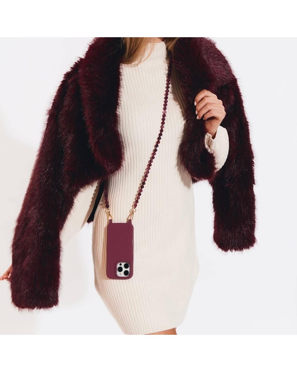 Cordée Cases Purple Scarlett 3-Piece Crossbody Phone Case Set Burgundy