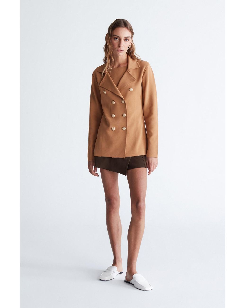 Peraluna Brown Katherine Standard Cut Knit Blazer