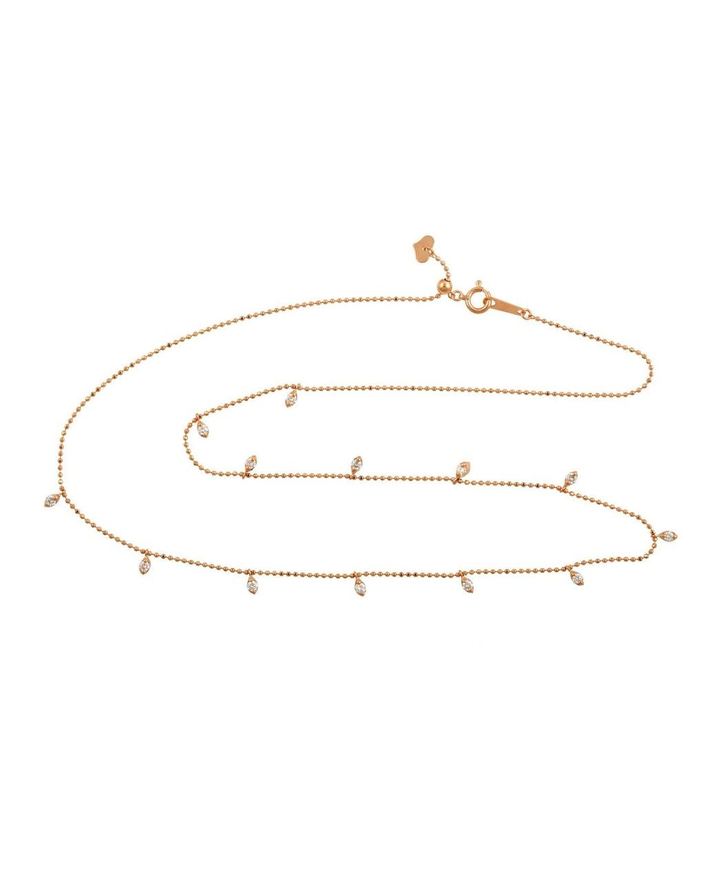 Artisan Metallic Rose 18K Rose Diamond Station Necklace