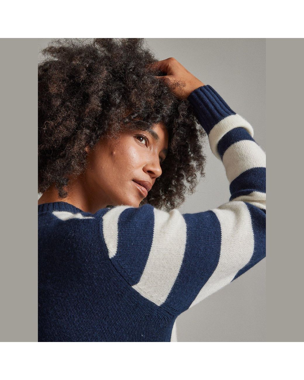 Salts Cashmere Blue Lofty Knit Crew Neck Sweater