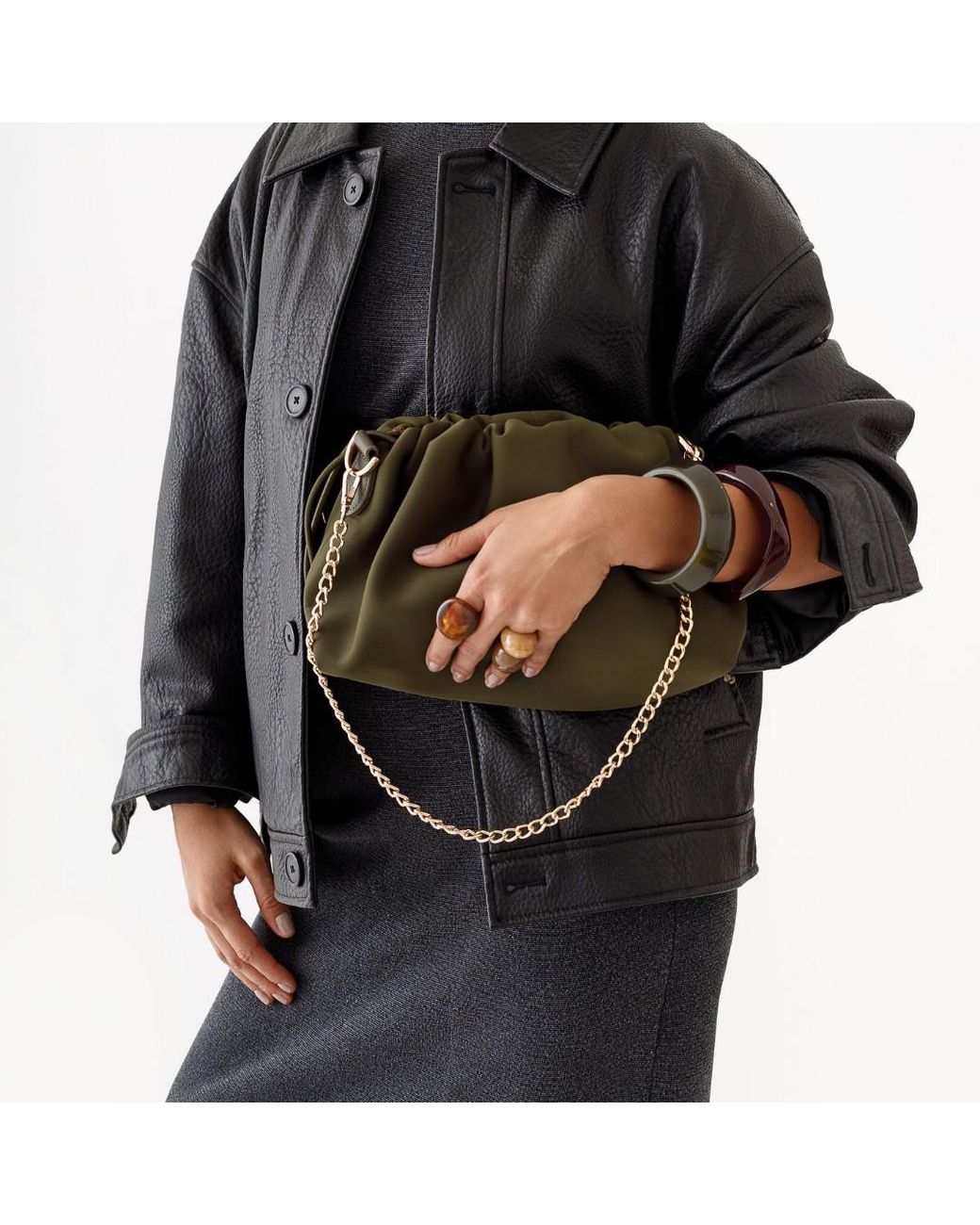Pop Ups Brand Puff Clutch Safari in Green | Lyst UK