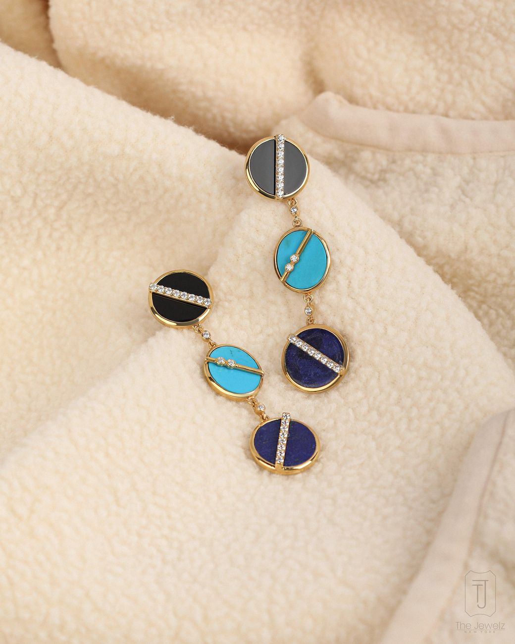 The Jewelz Blue Harmony Drop Long Plated Earrings