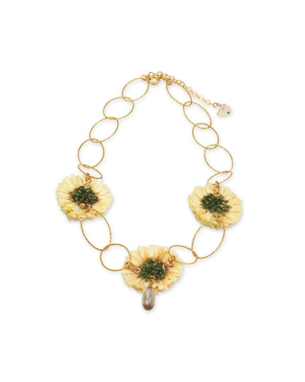 Bellus Domina Multicolor Natural Creamy Dahlia Necklace