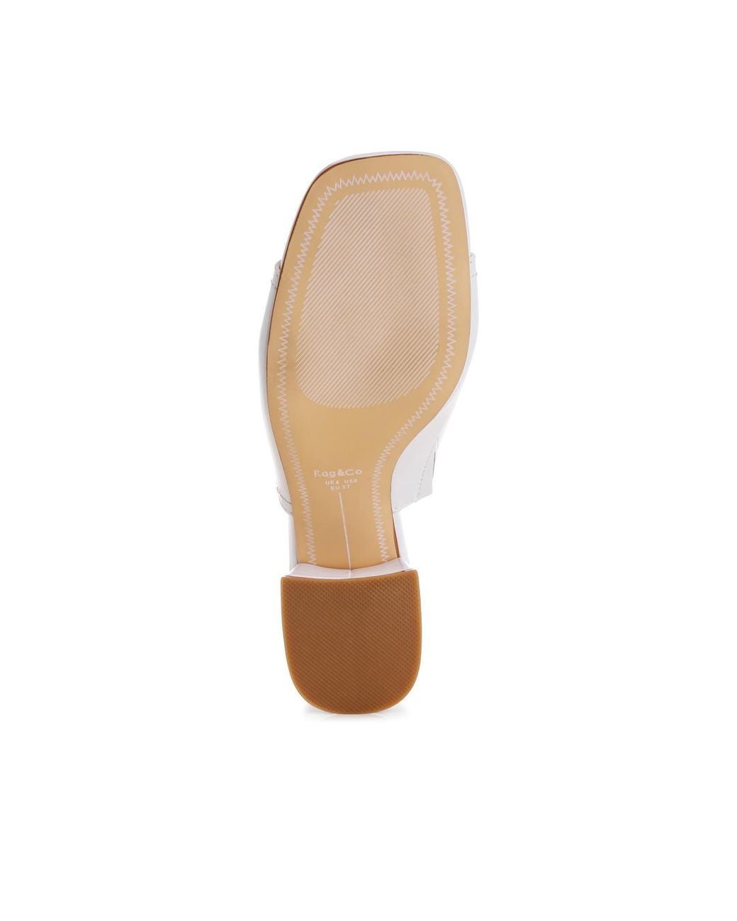 Rag & Co White Wuling Slip-On Soft Leather Heels