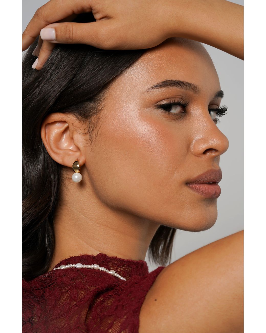 Zynnia Collective Metallic Dew Pearl Drop Earrings