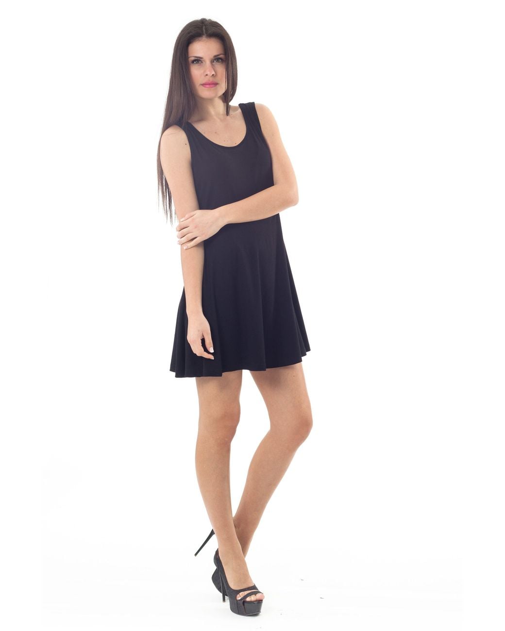 Conquista Black Bow Detail Skater Dress 2Young