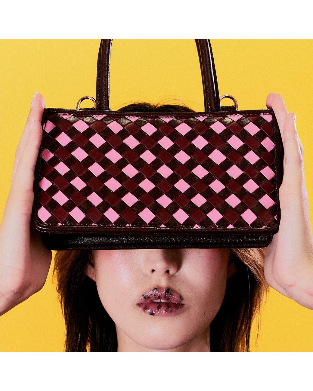 F3Rog by Rana Purple Rose Woven Leather Crossbody Piraye Bag
