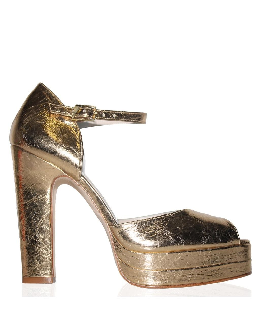 Terry De Havilland Metallic Lena Platform Block Heels