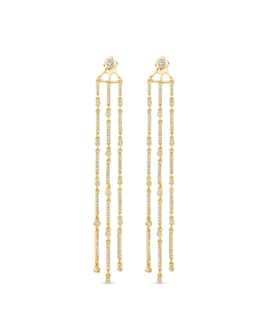 SALLY SKOUFIS Metallic Interchangeable Minx Earring With Made Diamonds