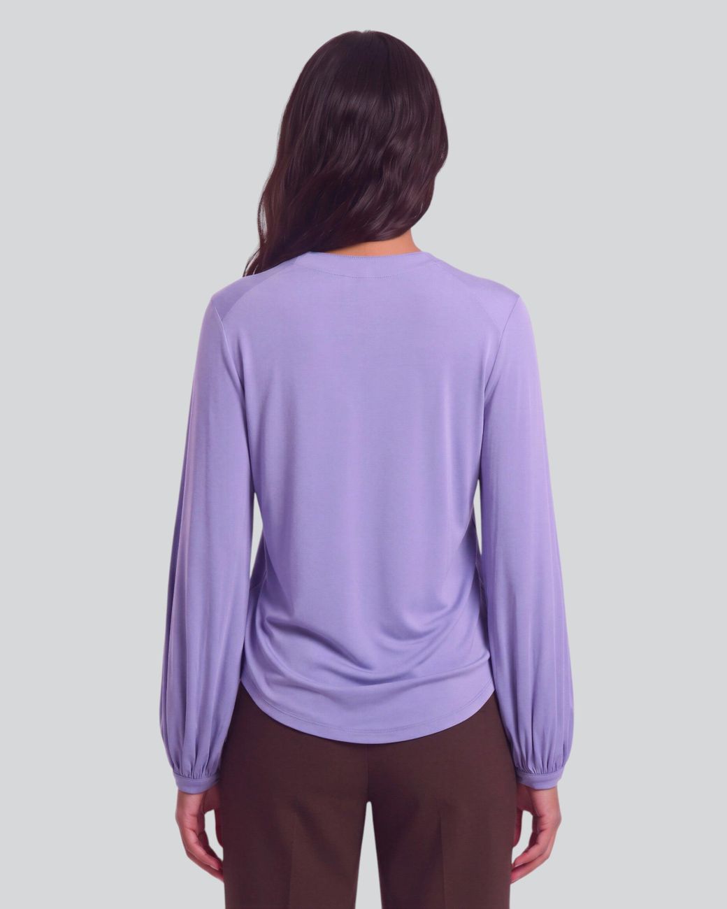 Lords of Harlech Blue Val Dawn Lyocell Stretch V-Neck Top
