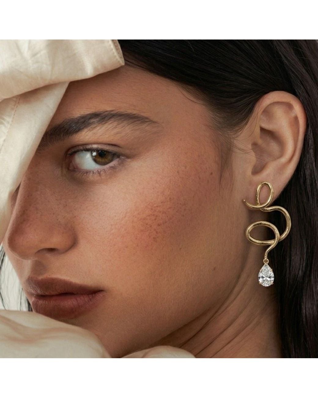 With Love Darling Metallic Medusa Waterdrop Earring