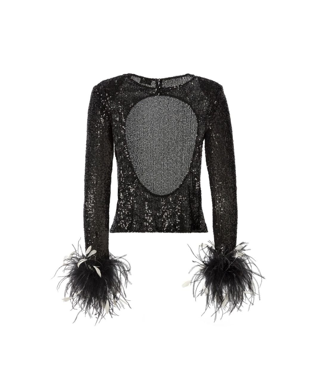 Lita Couture Black Open-Back Sequin Top