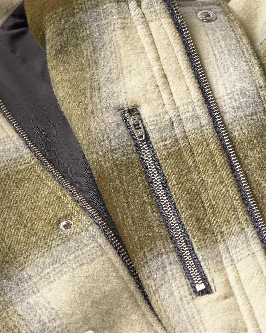 Thinking Mu Green Callum Oversized Checkered Wool Jacket for men