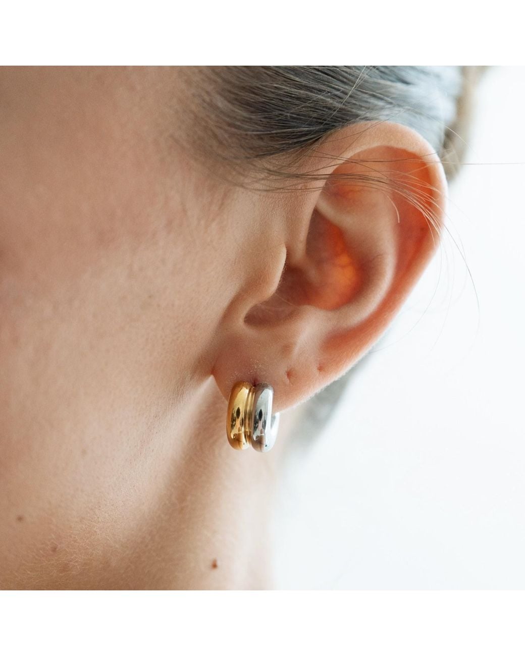 Miss Cecilia Metallic And Double Tone Small Hoops