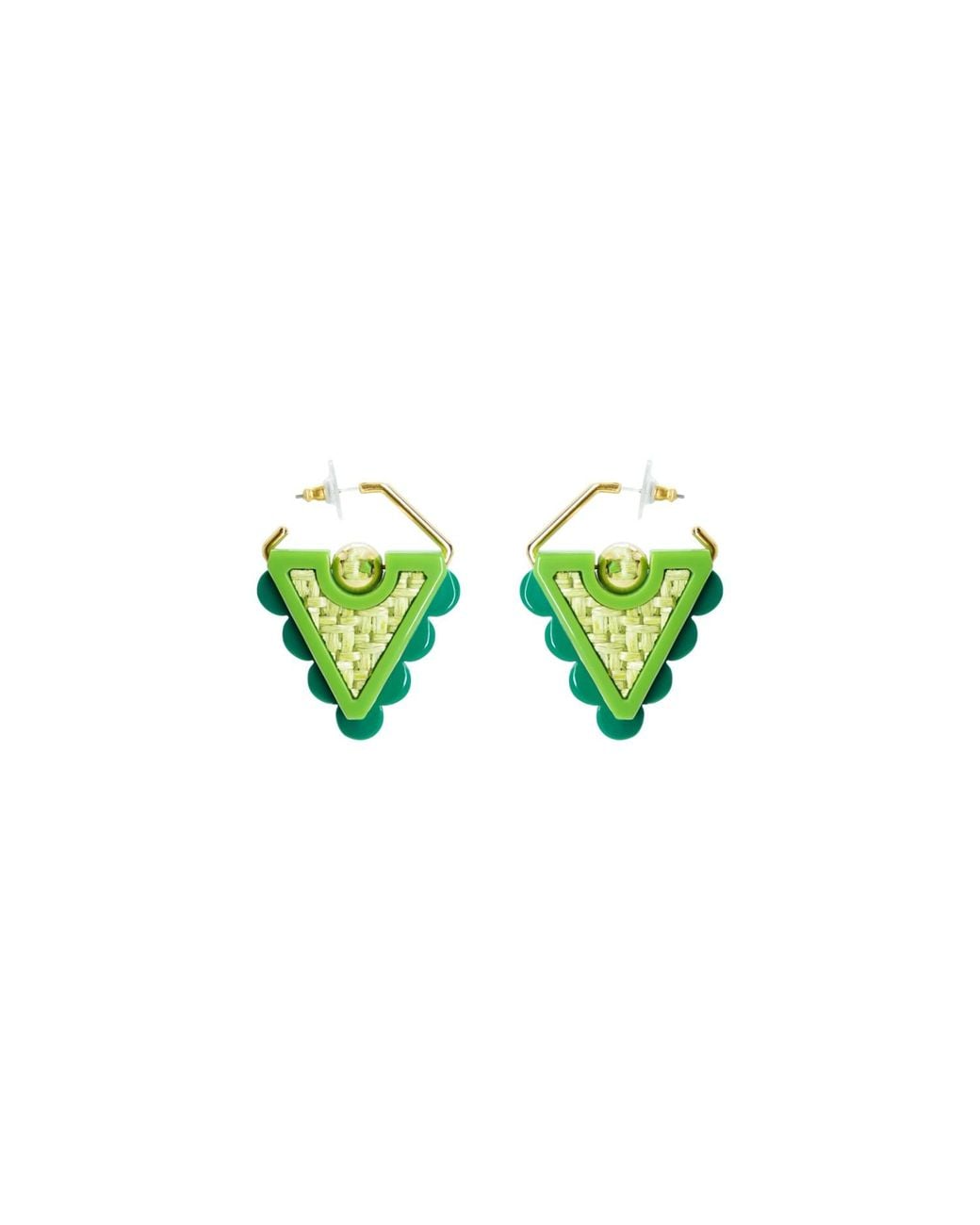 Gissa Bicalho Green Acrylic Handmade Earring Ubá Pale
