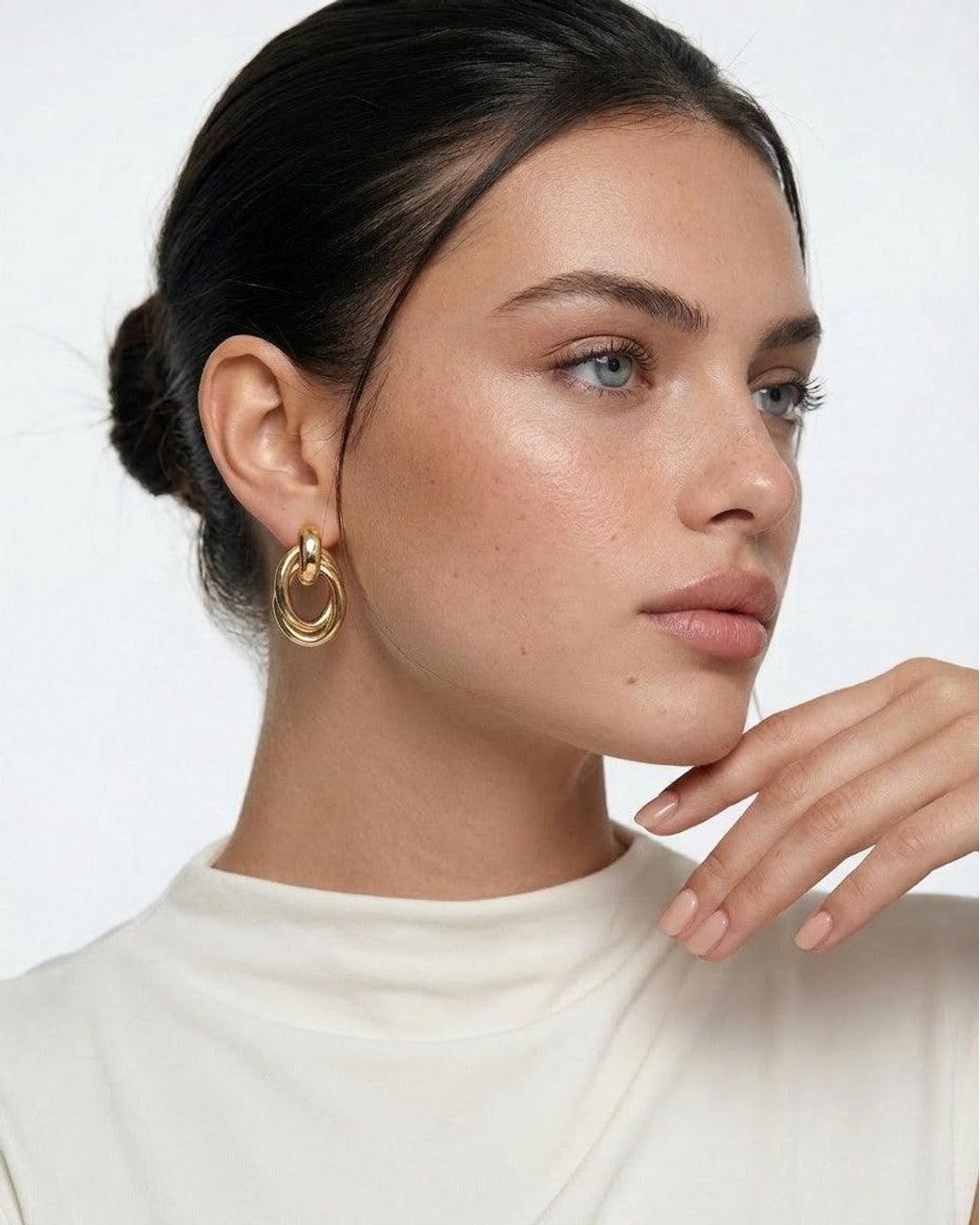 Elk & Bloom Metallic Chubby 14K Molten Drop Studs