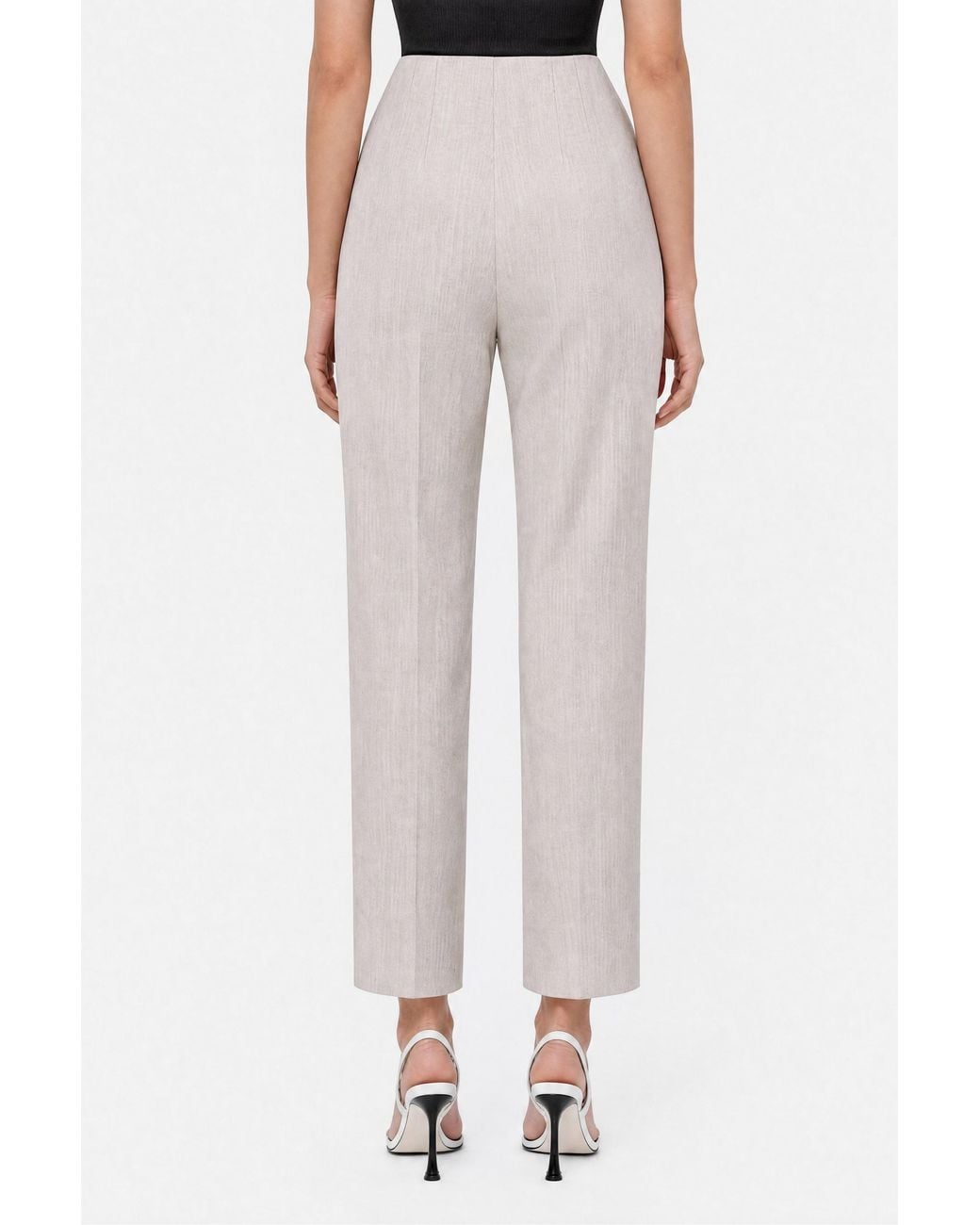 Nocturne Multicolor Neutrals Straight Leg Cropped Trousers