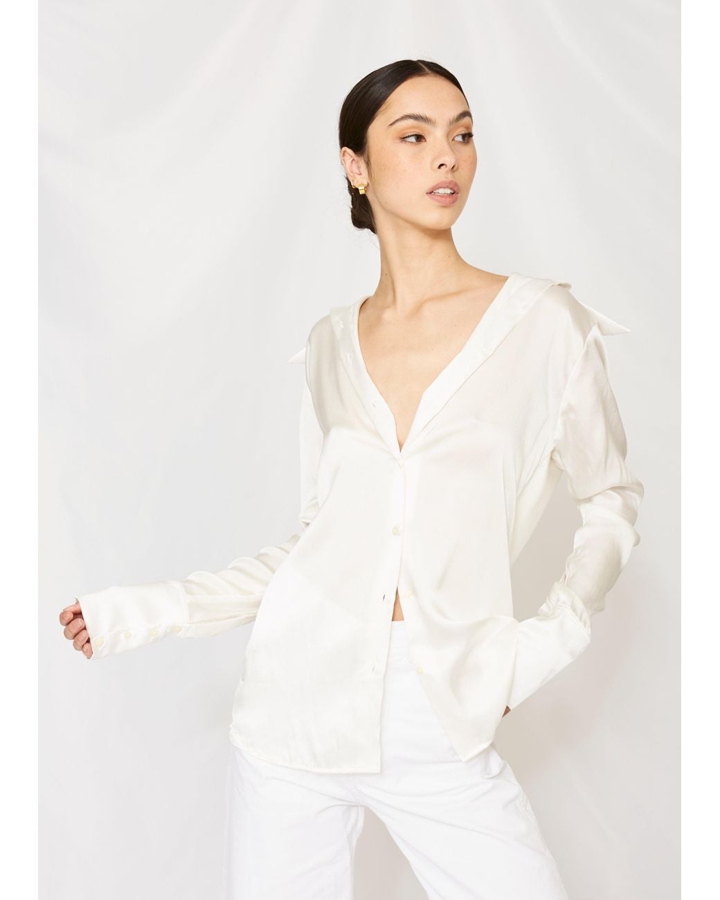 Nike White The Silk Blouse