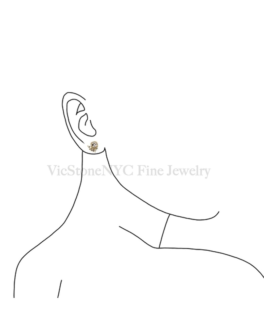 VicStoneNYC Fine Jewelry Metallic Unique Sparkling Vermeil Stud Earrings