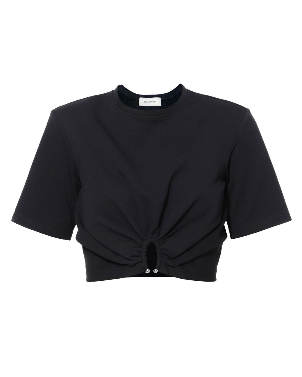 AGGI by HALEWSKI Black Krisa Smocked Crop Top