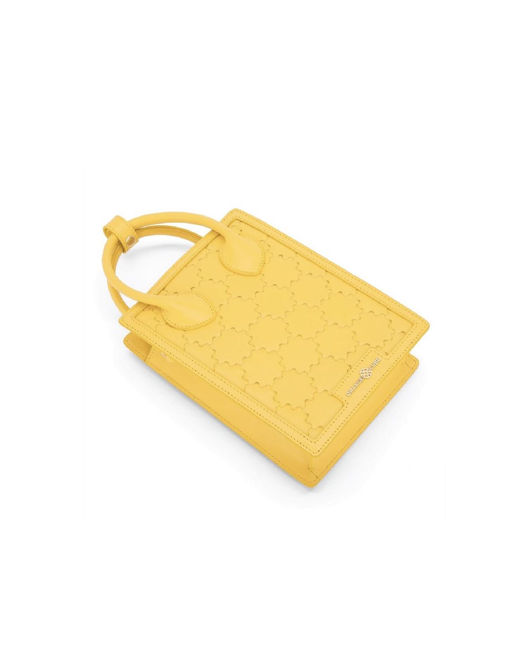 Orange Cube Yellow Quilted Impressions Mini Tote Bag